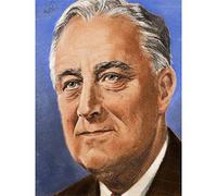 Timym Portrait US President Franklin Roosevelt Painting Premium Wall Art Canvas Print 18X24 Inch