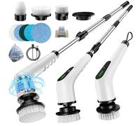 Timzeit Electric Cleaning Brush 9 in 1 Electric Cleaning Brush with Interchangeable Drill Brush Heads, Electric Cleaning Brush with Adjustable Handle and 3000 mAh Battery for Bathroom/Kitchen/Car