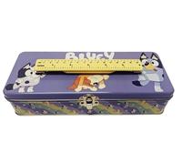 Tin Box Company Large Storage Box with Ruler Handle, Bluey