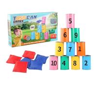 Tin Can Alley Game - Metal Target Game, Beanbag Throwing Kit | Children Active Play Garden Backyard Activity, Interactive Outdoor Carnival Party Skill Toy For Boys Girls