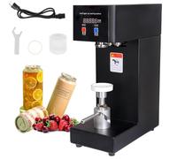 Tin Can Seamer Cup Sealing Machine Adjust Soda Can Sealer Machine,Commercial Electric Plastic Aluminum Cup Sealer Machine, 5pcs/min Beer can sealer,for Plastic Cans (Black-220V)