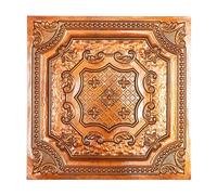 Tin Ceiling Panels,Peel and Stick Tin Ceiling Tiles Distressed,Faux Tin Glue up/Drop in, PL04,10Piece (Archaic Copper)