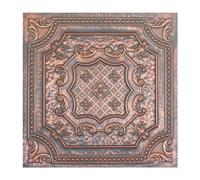 Tin Ceiling Panels,Peel and Stick Tin Ceiling Tiles Distressed,Faux Tin Glue up/Drop in, PL04,10Piece (Rustic Copper)