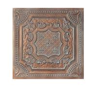 Tin Ceiling Panels,Peel and Stick Tin Ceiling Tiles Distressed,Faux Tin Glue up/Drop in, PL04,10Piece (Weather Copper)