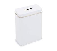 Tin Charity Box money box Collection Can Money Savings Box Piggy Bank Cash Can (Square)
