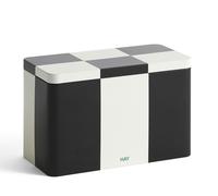 Tin Container Medium Black and off-white storage box Hay