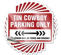 Tin Cowboy Parking Only Western Home Decor Fun - Lettering Sticker Garage Waterproof Decal(12X18CM)