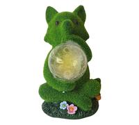 TIN DREAMS FACTORY | Enchanted Forest Fox with Solar Light - Decorative Garden Statue for Patio & Terrace - Fantasy Figurine with Automatic LED Illumination - Magical Outdoor Ornament