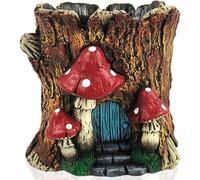 TIN DREAMS FACTORY | Enchanted Tree Stump Planter - Hand-Painted Concrete Decorative Pot - Original Planter for Plants and Flowers - Fantasy Design for Garden, Terrace, and Home