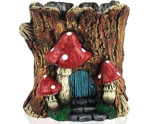 TIN DREAMS FACTORY | Enchanted Tree Stump Planter - Hand-Painted Concrete Decorative Pot - Original Planter for Plants and Flowers - Fantasy Design for Garden, Terrace, and Home