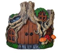 TIN DREAMS FACTORY | Hand-Painted Concrete Hobbit Planter - Original Flower and Plant Pot - Inspired by Fantasy Houses - Garden, Patio, Terrace Planter - Indoor and Outdoor Decoration