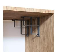 Tin Foil/Cling Film/Grease Proof Paper Mount Bracket Holder Organiser Corner Holder for Kitchen Cupboard Organisation Grey