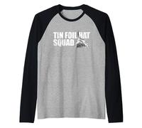 Tin Foil Hat Squad Funny Conspiracy Theory Team Tin Foil Hat Raglan Baseball Tee