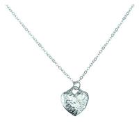 Tin Heart Necklace - Handmade from 100% Pure Tin with Hammered Finish - Traditional 10 Year Keepsake, Tin, No Gemstone