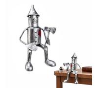 Tin Man Anniversary Soldier Statue, 10th Wedding Metal Heart Soldier Statue | Garden Metal Statue Rustic Metal Construction Office Desk Ornament for Office Desk and Indoor Bookshelf Decor