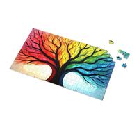 Tin Metal Bar Signs Colorful Tree Of Life: Seasons In Art Picture Puzzle Warning Tin Sign Funny Sogns(500PCS)