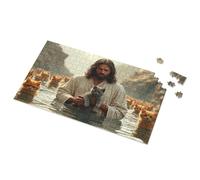 Tin Metal Bar Signs Jesus And Cats In The Water Picture Puzzle Warning Tin Sign Funny Sogns(300PCS)