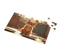 Tin Metal Bar Signs Kitten'S Messy Adventure In The Kitchen Picture Puzzle Warning Tin Sign Funny Sogns(300PCS)