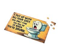 Tin Metal Bar Signs Toilet Humor: Enduring All Your Shit Picture Puzzle Warning Tin Sign Funny Sogns(300PCS)