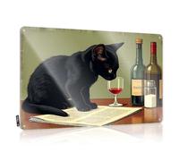 Tin Metal Decor A Black Cat Perches On An Open Newspaper Tin Sign Room Signs For Bedroom Mancave Signs And Decor(30X40CM)