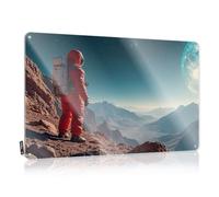 Tin Metal Decor Astronaut On Mars Admiring The View Of Earth Tin Sign Room Signs For Bedroom Mancave Signs And Decor(30X40CM)