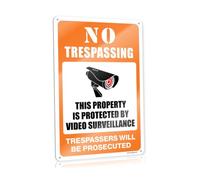 Tin Metal Decor No Trespassing - This Property Is Protected By Video Surveillance Tin Plaque Funny Sogns Funny Desk Signs(30X40CM)