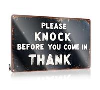 Tin Metal Sign Cute Beer Decor Home Decor - Please Knock Before You Come In. Thank You. Essentials Rustic Style Artwork For Cafe(30X40CM)