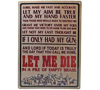 Tin Metal Sign Lord Make Me Fast and Accurate Let My Aim Be True Shoot