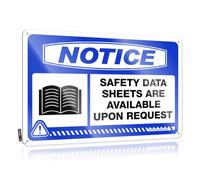 Tin Metal Sign Notice Safety Data Sheets Are Available Upon Request Tin Sign Tin Sign Wall Decor Funny Metal Bar Signs(20X30CM)