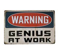 Tin Metal Sign Plaque Bar Pub Vintage Retro Wall Decor Poster Home Club Tavern Wall Door (30 x 20 cm) - UK Company (057 Genius At Work)
