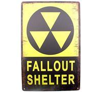Tin Metal Sign Plaque Bar Pub Vintage Retro Wall Decor Poster Home Club Tavern Wall Door (30 x 20 cm) - UK Company (312 - Fallout Shelter)