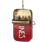 Tin of Sardines Quirky Hanging Ornament, New Sardine Fish Hanging Metal Tin Decoration, Fishing Funny Ornaments, Retro Metal Tin Hanging Decor Gift (A)
