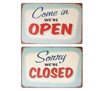 Tin Open Closed Sign Retro Tin Sign Vintage Metal Wall Art Decor (8x12Inch)