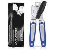 Tin Opener, Lychico 3-in-1Can Opener Handheld Heavy Duty Stainless Steel Can Openers with Multifunctional Bottle Opener, Blue