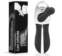 Tin Opener, Lychico 4-in-1 Can Opener Handheld Heavy Duty Stainless Steel Can Openers with Multifunctional Bottle Opener, Black