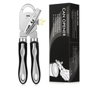 Diboniur Tin Opener Manual Can Opener Heavy Duty Stainless Steel, 3-in-1 Multifunctional Can Opener and Bottle Opener, Handheld Can Openers That Work, Smooth Edge, Black