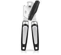 Tin Opener, Non-Slip Handheld 3-in-1 Can Opener, Heavy Duty Stainless Steel Can Openers with Multifunctional Bottle Opener, an Ergonomically Jar OpenerSuitable for The Elderly Hands (Black)