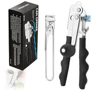 Tin Openers Manual with Jar Opener, Can Openers for The Elderly, Tin Can Opener Heavy Duty Left Handed Lid Opener Smooth Edge
