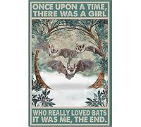 Tin Plaque Once Upon A Time There was A Girl Loved Bats,Wall Plaque,Kitchen,Garden,Metal Signs,Shop M