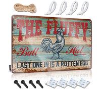 Tin Plate Sign For Pool Table Room Decor Men Retro Wall-mounted | Western Hanging & Home Signs Wall Personalized : Chicken Coop The Fluffy Butt Hut Last One In Is A Rotten Egg
