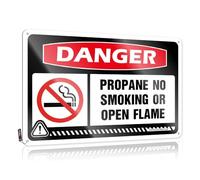 Tin Plate Sign Route Decor Retro & Warning Decor Folded Edge : Danger Propane No Smoking Or Open Flame Wall Decor Men | Funny Garden Rustic Signs Plaques Decor