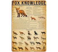Tin Poster Metal Fox Knowledge,Wall Plaque,Bathroom,Home,Metal Signs,Shop S