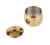 Tin, Shape Dishwasher Safe Sturdy Rustproof Acidproof Stainless Steel Sugar Bowl Large Capacity Highly Polished Finish with Lid for Kitchen (Gold)
