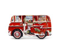 Tin Shaped Like a Mini Camper Van, Red Biscuit Tin, Christmas, Decorative Container Box Storage, Retro, 17 x 9 x 8 cm
