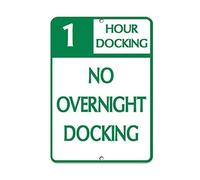 Tin Sign 1 Hour Docking No Overnight Docking Activity Sign 12" X 8"
