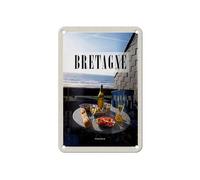 Tin Sign 18 x 12 cm Brittany France Design Breakfast by the Sea DekoNo7