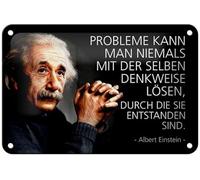 Tin Sign 18 x 12 cm Problems Can Never Solve with the Same Mind Albert Einstein DekoNo7