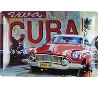 Tin Sign 20 x 30 cm Curved Viva Cuba Vintage Car Cuba Retro Decorative Gift Sign
