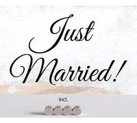 Tin Sign 20 x 30 cm Curved with 4 Magnets Just Married Vintage Retro Decorative Gift Sign