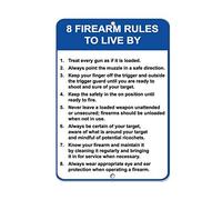 Tin Sign 8 Firearm Rules To Live Security Sign 8X12 Inches